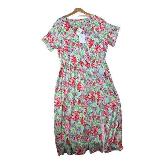 Wayf Dresses & Skirts - New WAYF Floral Print Cherise Watercolor‎ Midi Dress size 2X Multicolor